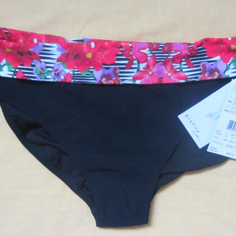 Gottex Profile Black Full Cover Bikini Bottom size 14~Black Bikini Bottom sz 14
